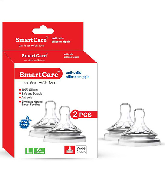 04 Smartcare Wide Neck Silicon Nipple (L) - 2pcs - Image 1