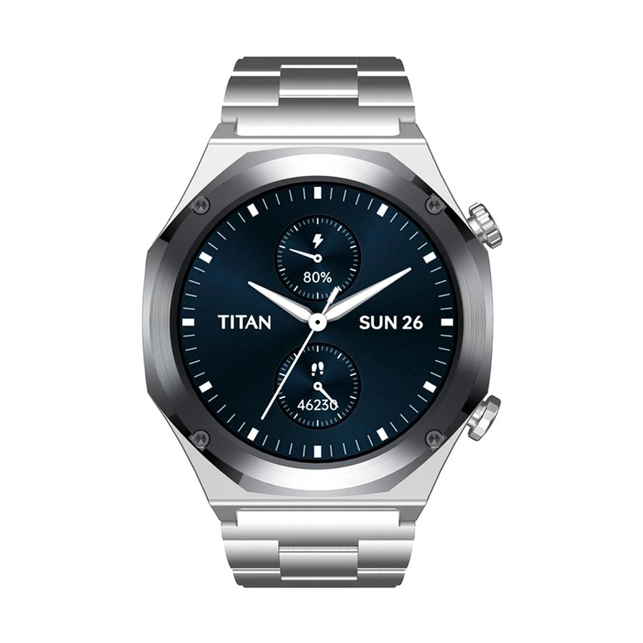 titan-maestro-premium-metal-bluetooth-calling-11750139404 Titan Maestro Premium Metal Bluetooth Calling Silver Smart Watch - Image 1