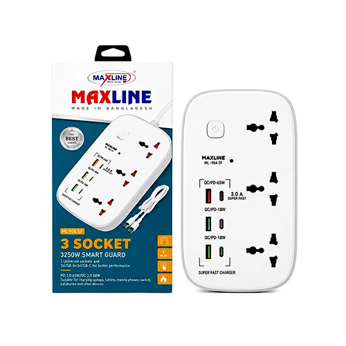 Maxline ML 904 SF Smart Guard Extension Socket Multiplug Maxline ML 904 SF Smart Guard Extension Socket Multiplug - Image 1