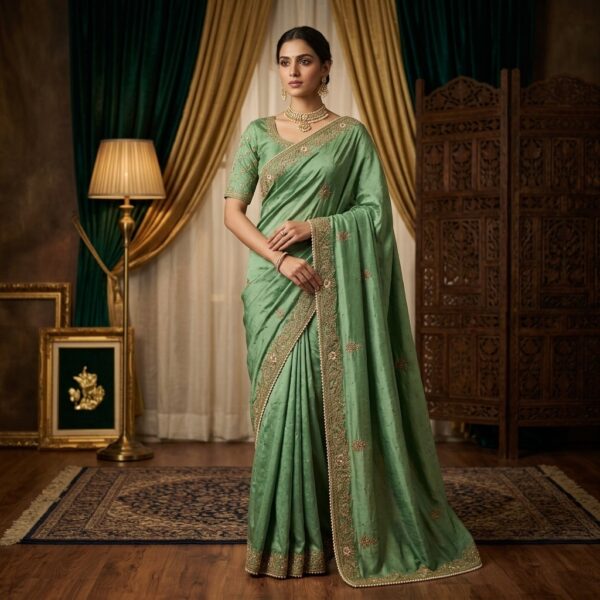 DESIGNEER PARTY WEAR SAREE (SILK)